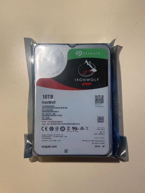 Seagate Ironwolf 10tb NAS HDD *ST10000VN0004* nieuw, Computers en Software, Harde schijven, Nieuw, Server, HDD, SATA, Ophalen of Verzenden