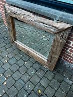 Spiegel met kader van ruw hout, Antiek en Kunst, Ophalen