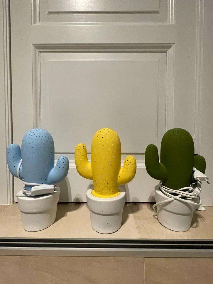 3 keramische Cactuslampen (Lucide trend), Huis en Inrichting, Lampen | Tafellampen, Nieuw, Minder dan 50 cm, Overige materialen