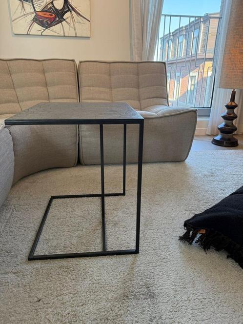 Ethnicraft Triptic Side Table - Lava - Taupe - Bijzettafel t, Huis en Inrichting, Tafels | Bijzettafels, Zo goed als nieuw, Rechthoekig