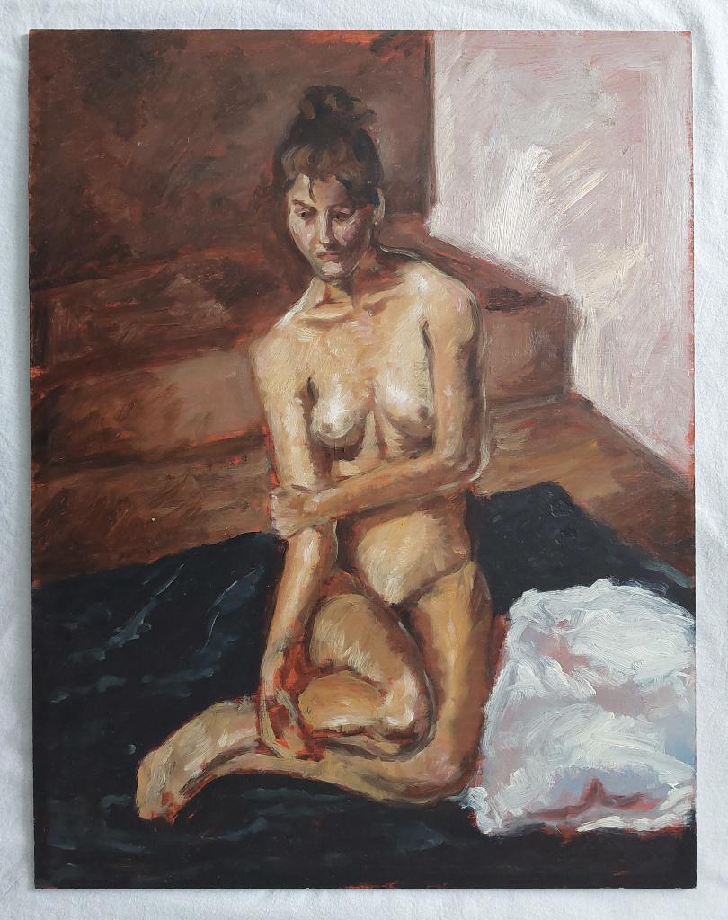 Olieverfstudie - Naakte Vrouw, Antiek en Kunst, Ophalen of Verzenden