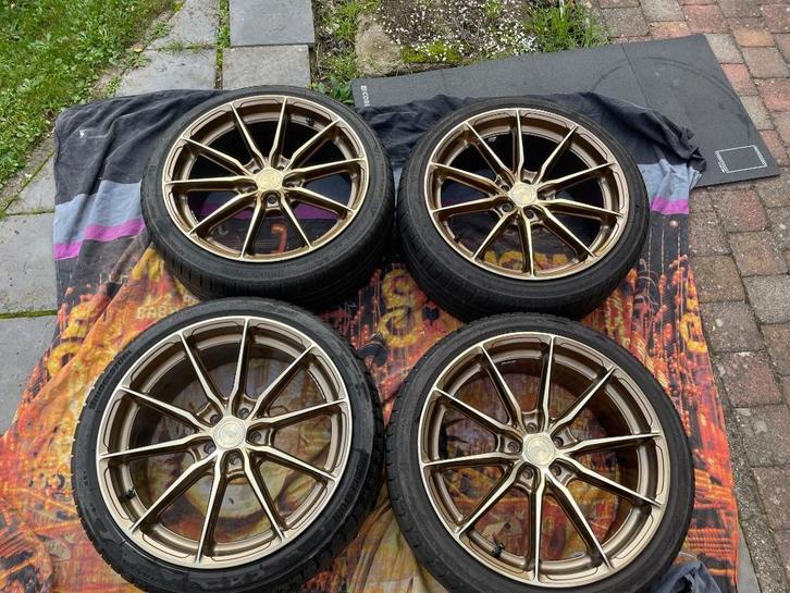 JR37 velgen + banden 5x100, Auto-onderdelen, Banden en Velgen, Banden en Velgen, Zomerbanden, 18 inch, 215 mm, Personenwagen, Gebruikt