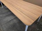 Tuintafel (NIEUW) met teak tafelblad 270x100x76H, Tuin en Terras, Ophalen, Zo goed als nieuw, Rechthoekig, Teakhout