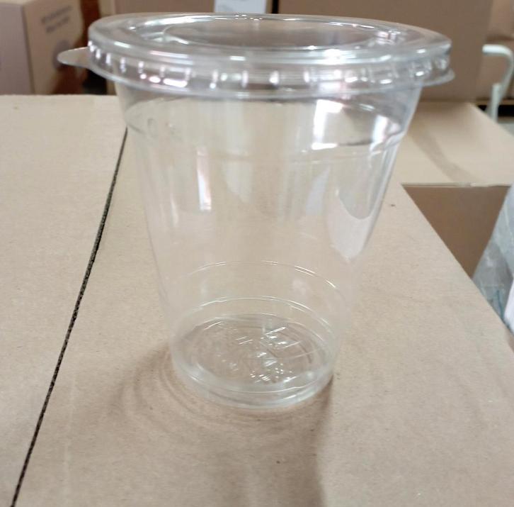 Gourmet transparante rPET bekers met deksel 300 ml, Diversen, Levensmiddelen, Ophalen