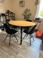 Tafel en 4 stoelen, Ophalen, Rond, Zo goed als nieuw, Vier personen