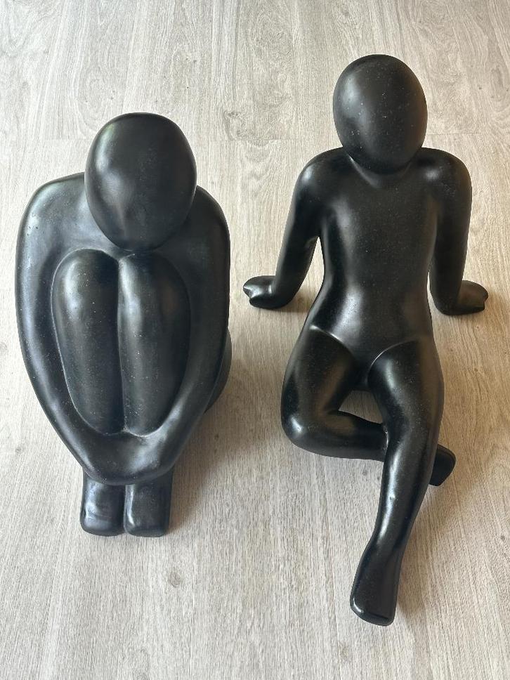 Nieuw int/ext zwart terrazzo polyresin standbeeld - 85€/st, Tuin en Terras, Tuinbeelden, Nieuw, Mensenbeeld, Kunststof, Ophalen