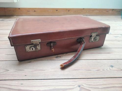 antiek valiesje koffer 1900, Handtassen en Accessoires, Koffers, Gebruikt, Leer, Ophalen of Verzenden