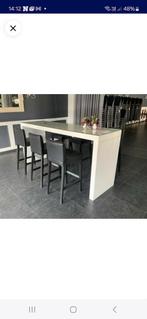 Hoge tafel met 6 barkrukken leder bar cafe horeca interieur, Huis en Inrichting, Tafels | Eettafels, Ophalen of Verzenden, Zo goed als nieuw