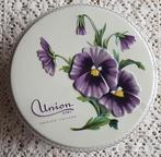 Vintage Union edel chocolade blikje met paarse viooltjes, Collections, Autres marques, Utilisé, Enlèvement ou Envoi, Autre