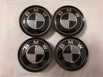 Bmw zwart carbon wieldoppen 75mm buitenkant/70 mm binnenkant beschikbaar voor biedingen