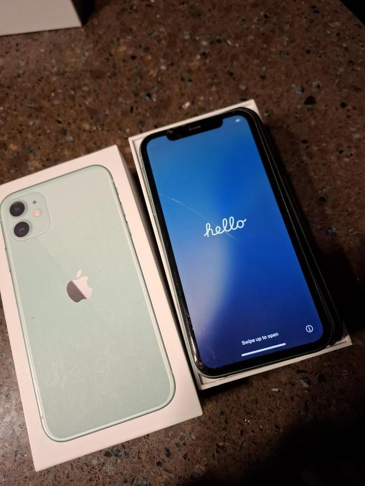 Iphone 11 vert 64 Go avec boîte d'origine, Télécoms, Téléphonie mobile | Apple iPhone, Utilisé, Sans abonnement, Sans simlock