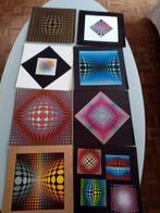 Portfolio van 8 linosnedes Vasarely 1973 Edition du Griffon, Antiek en Kunst, Kunst | Litho's en Zeefdrukken, Ophalen