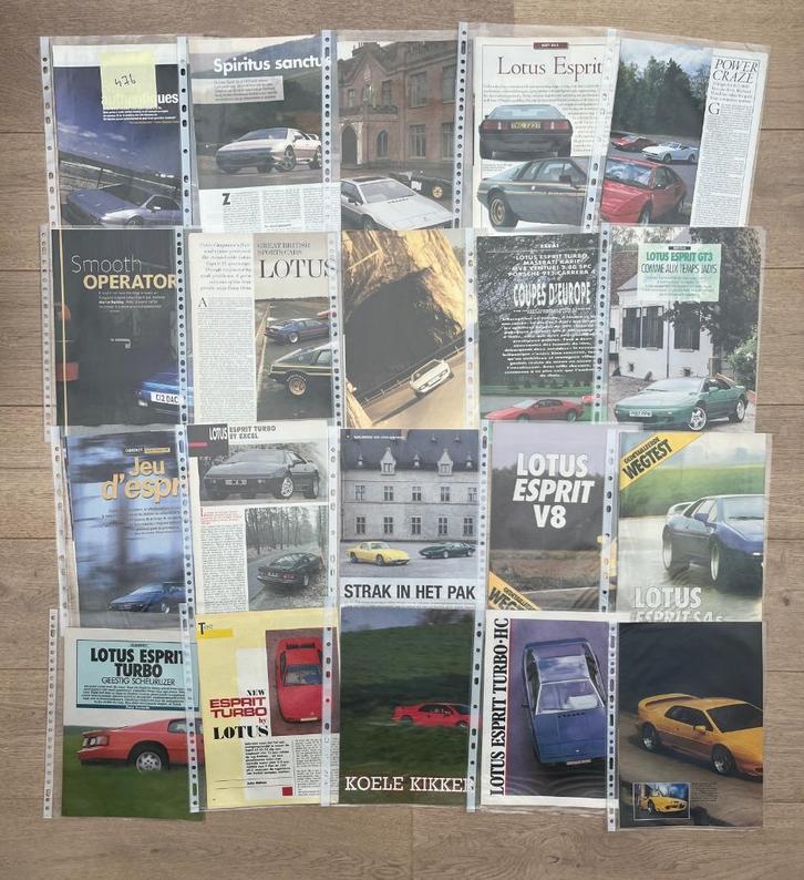LOTUS ESPRIT - ARTIKELS, Boeken, Auto's | Folders en Tijdschriften, Ophalen of Verzenden