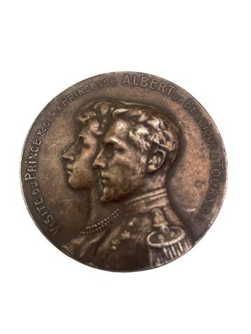 Bronzen medaille 1905 — Prins Albert en prinses Elizabeth beschikbaar voor biedingen