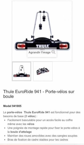 porte-velo THULE euroride 941 NEUF beschikbaar voor biedingen