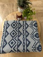 Tricot geometrisch blauw/grijs  215L x 170B, Neuf, Gris, 200 cm ou plus, Coton
