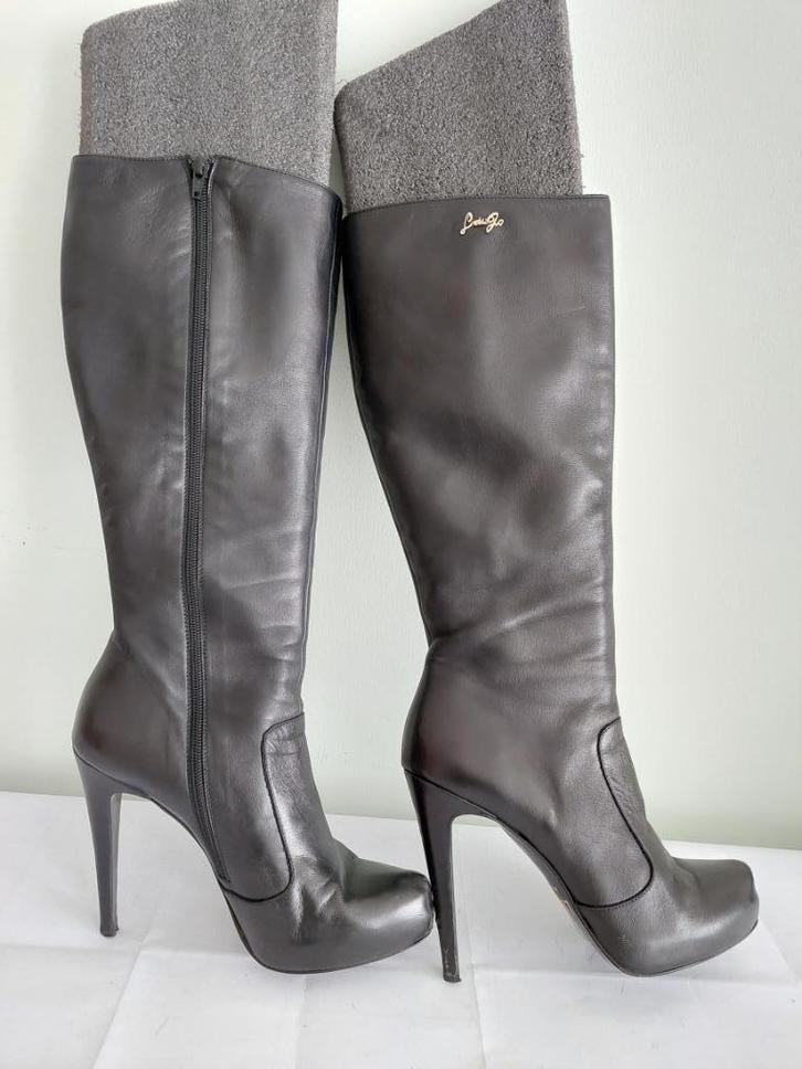 63C* LIU JO prachtige volledig leren zwarte laarzen (40), Kleding | Dames, Schoenen, Gedragen, Hoge laarzen, Zwart, Verzenden