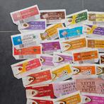 Set van 58 verschillende chocolade-etiketten van Jacques, Verzamelen, Ophalen of Verzenden