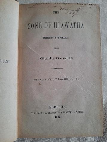 Guido Gezelle - song of Hiawatha eerste druk 1886 hardcover beschikbaar voor biedingen