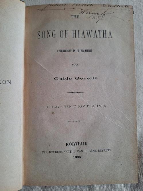 Guido Gezelle - song of Hiawatha eerste druk 1886 hardcover, Antiek en Kunst, Antiek | Boeken en Manuscripten, Ophalen of Verzenden