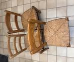 3 stoelen met rieten zitvlak. Verschillende afmetingen., Huis en Inrichting, Stoelen, Gebruikt, Hout, Ophalen