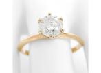 Solitair verlovingsring 14k goud met 0.98 carat diamant, Handtassen en Accessoires, Ringen, Ophalen of Verzenden, Zo goed als nieuw