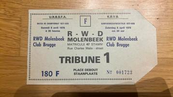 Ticket  RWDM - Club Brugge Kampioenschap 1978 beschikbaar voor biedingen