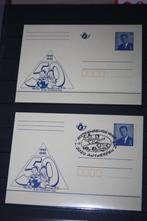 2x gele briefkaart , 1 met boekenbeurs stempel 1997, Verzamelen, Ophalen of Verzenden, Suske en Wiske, Nieuw, Overige typen