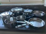 Set kookpotten en pannen inox 18/10 (geen inductie), Huis en Inrichting, Keuken | Potten en Pannen, Ophalen, Gebruikt