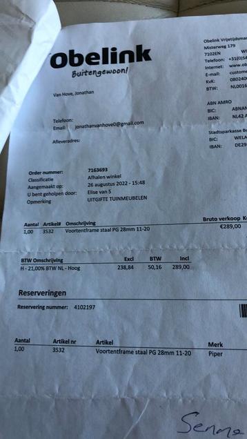 Voortentframe staal PG 28mm 11-20 met powergrip, Caravans en Kamperen, Ophalen