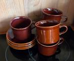 Fina kop en schotel  (5 stuks), Ophalen of Verzenden, Zo goed als nieuw, Aardewerk, Kop(pen) en/of Schotel(s)