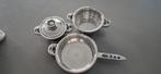 Kookpot + pan + stomer/zeef, Ophalen, Zo goed als nieuw, Inox, Keramische plaat