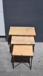 Bijzettafel, nestingtables, mimiset, onyx messing, set 3 st, Ophalen, Gebruikt, Rechthoekig