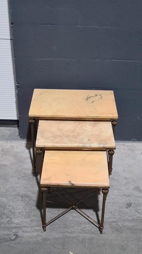 Table d'appoint, gigognes, mimiset, laiton onyx, lot de 3, Maison & Meubles, Tables | Tables d'appoint, Utilisé, Rectangulaire