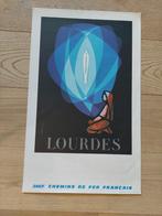 affiche Lourdes, par Jean Colin, SNCF, 1970, Antiquités & Art, Envoi