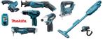 Makita 10,8v Combiset met 9 gereedschappen in M-tas(set A –, Enlèvement ou Envoi, Comme neuf, Perceuse