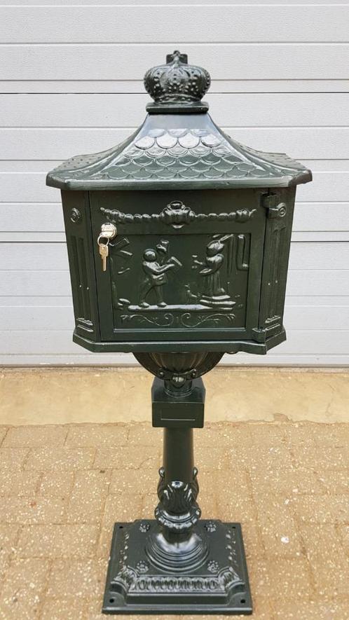 klassieke brievenbus nieuw grachtengroen, Tuin en Terras, Brievenbussen, Nieuw, Staande brievenbus, Aluminium, Ophalen