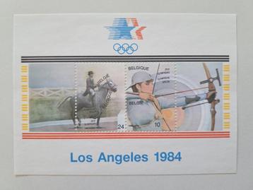 Bloc de timbres vintage - Jeux olympiques de Los Angeles 198