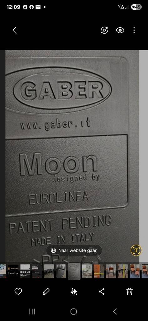 16x Gaber moon terrasstoelen Black tuin design bar horeca, Tuin en Terras, Partytenten, Ophalen