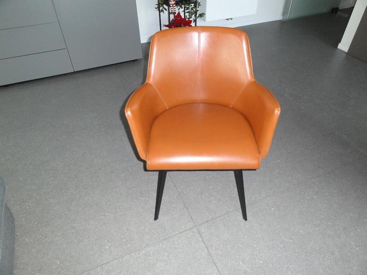 Rita armstoelen, Maison & Meubles, Chaises, Comme neuf, Cinq, Six Chaises ou plus, Cuir, Métal, Brun, Enlèvement