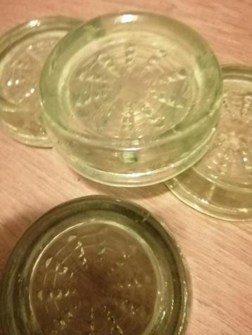 4 ronde glazen onderzetters