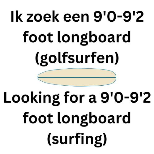 Longboard (Golfsurfen) - ZOEKEND, Watersport en Boten, Golfsurfen, Gebruikt, Longboard, Ophalen of Verzenden