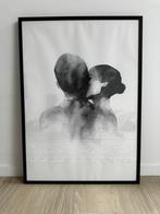 Poster man/vrouw zwart wit incl kader 52x72cm +ophanghaakje, Ophalen, Zo goed als nieuw