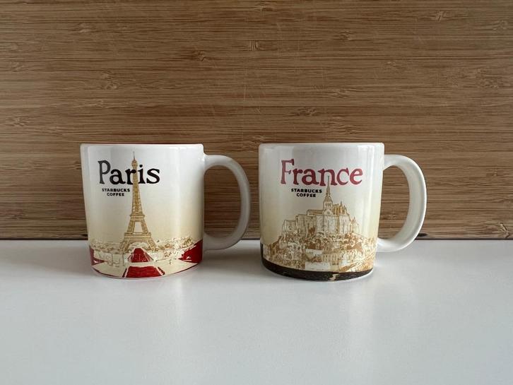 2 tasses à expresso Paris - France Starbucks Coffee, Huis en Inrichting, Keuken | Servies, Gebruikt, Kop(pen) en/of Schotel(s)