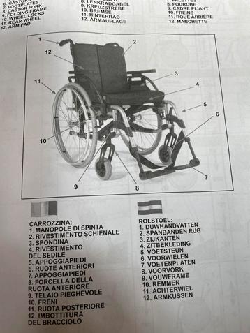 Rolstoel voor volwassenen: handbewogen en/of duwmodel beschikbaar voor biedingen