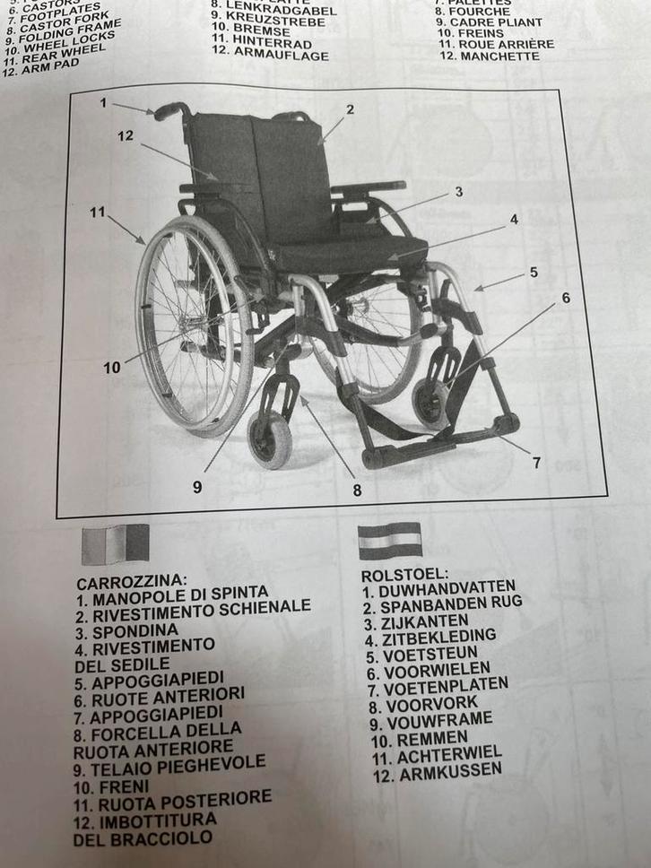 Rolstoel voor volwassenen: handbewogen en/of duwmodel, Diversen, Rolstoelen, Zo goed als nieuw, Duwrolstoel, Inklapbaar, Ophalen