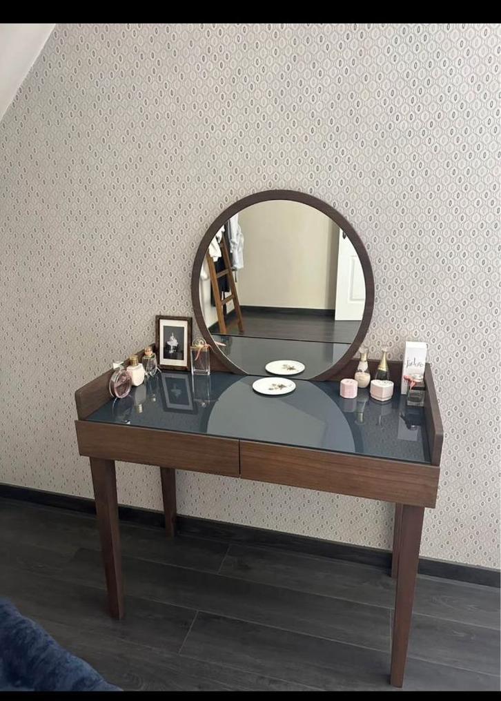 Make-uptafel met spiegel in landelijke stijl, Huis en Inrichting, Tafels | Kaptafels, Ophalen