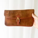 Suede clutch handtas vintage Garcia, Ophalen of Verzenden, Gebruikt, Bruin, Handtas