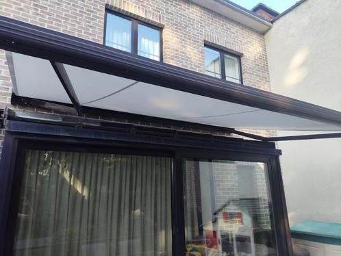 Zonnetent br 4m uitval 3m, Tuin en Terras, Zonneschermen, Zo goed als nieuw, Knikarmscherm, Elektrisch, Ophalen