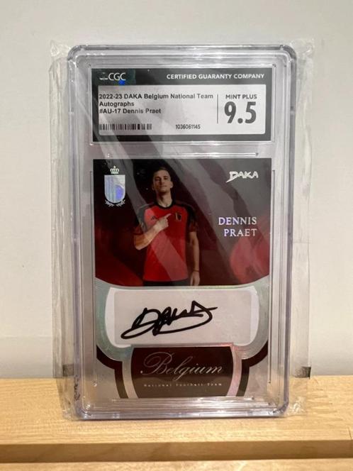 Daka card - belgium - dennis preat cgc 9.5 autograph Rode du, Verzamelen, Sportartikelen en Voetbal, Nieuw, Spelerskaart, Verzenden
